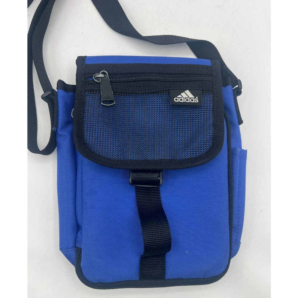 Adidas Blue Black Crossbody Shoulder Messenger Bag Organizer Travel Pouch